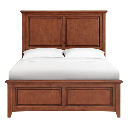 McKenzie Premier Headboard in Glazed Antique Cherry, shown on the complete bed - Barewood