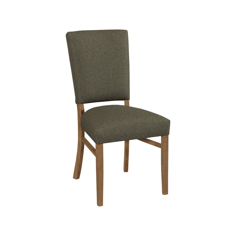 Sydney Side Chair in Bark with Surefire Dark Olive fabric - Barewood