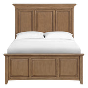 McKenzie Grand Headboard in Pecan, shown on the complete bed - Barewood