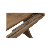 Arcadia Trestle Table self-storing leaf detail - Barewood
