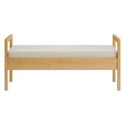 Bailey Upholstered Arm Bench in Natural, additional view - Barewood