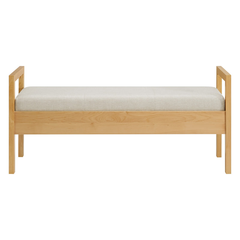 Bailey Upholstered Arm Bench in Natural, additional view - Barewood