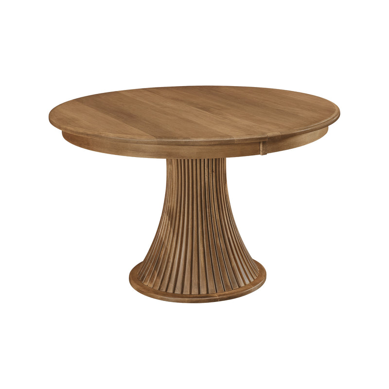 Fluted Pedestal Dining Table - Barewood