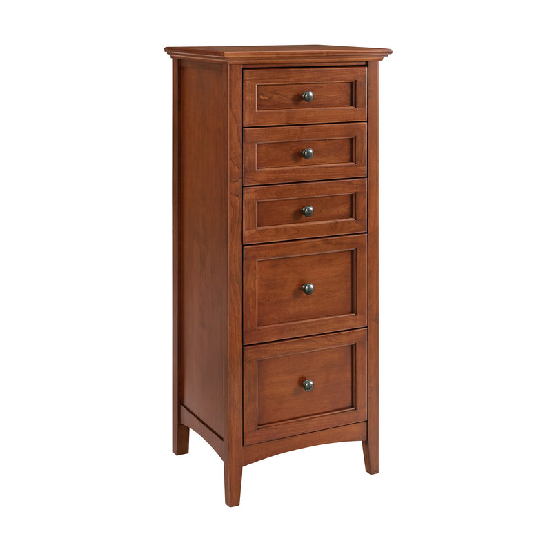McKenzie 5-Drawer Lingerie Chest in Glazed Antique Cherry, additional view - Barewood