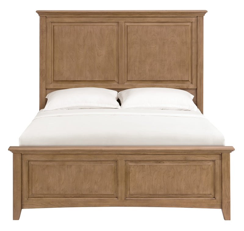 McKenzie Premier Headboard in Pecan, shown on the complete bed - Barewood