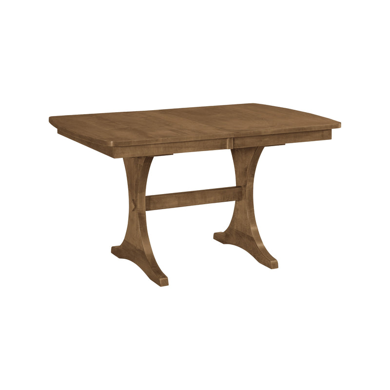 Arcadia Trestle Table, 36" x 54" leaf table closed, in Bark - Barewood