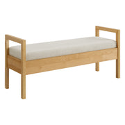 Bailey Upholstered Arm Bench in Natural, additional view - Barewood