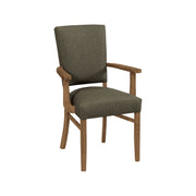 Sydney Arm Chair in Bark with Surefire Dark Olive fabric - Barewood