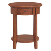 McKenzie Round Side Table in Glazed Antique Cherry - Barewood