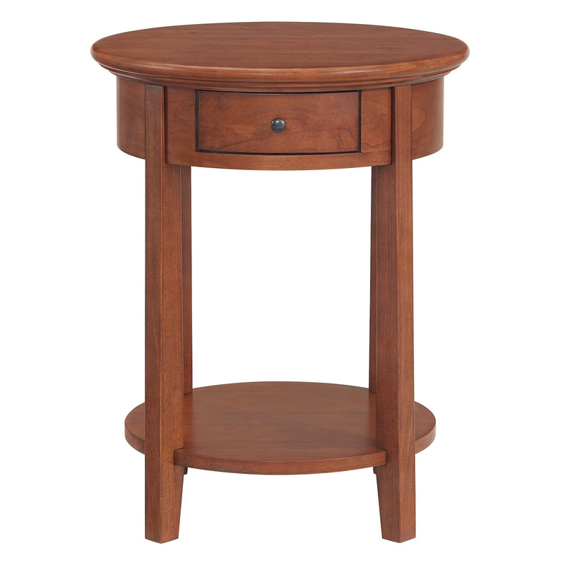 McKenzie Round Side Table in Glazed Antique Cherry - Barewood