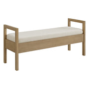 Bailey Upholstered Arm Bench in Almond - Barewood