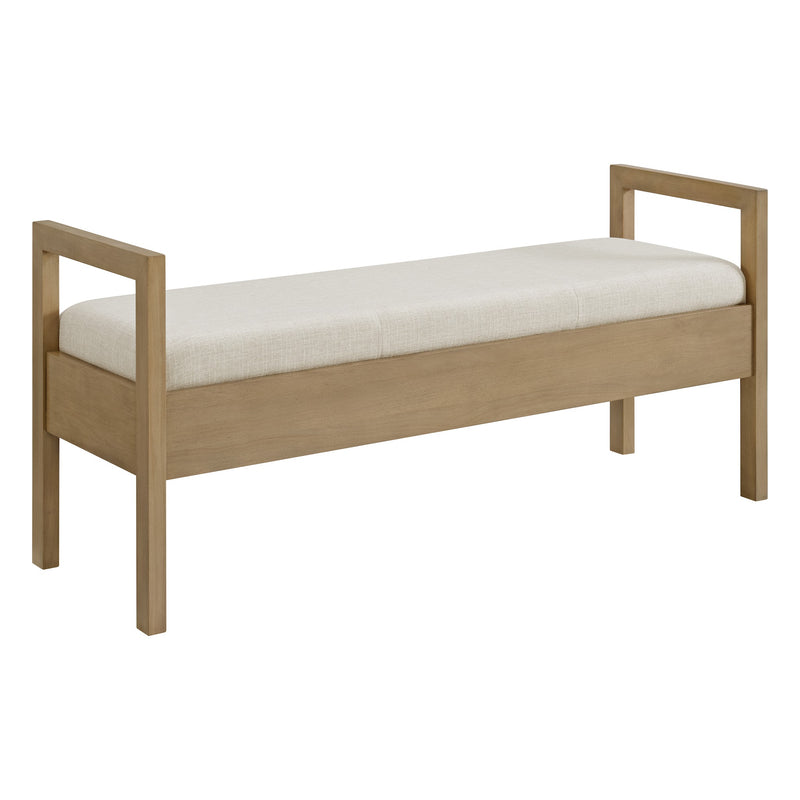 Bailey Upholstered Arm Bench in Almond - Barewood