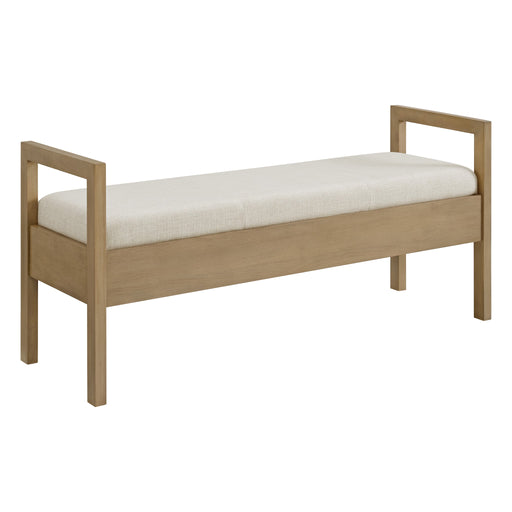 Bailey Upholstered Arm Bench in Almond - Barewood