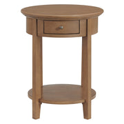 McKenzie Round Side Table in Pecan - Barewood
