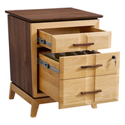 Addison File Cabinet in Duet finish with drawers open - Barewood