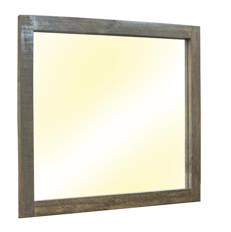 Loft Brown Mirror - reclaimed-look pine frame