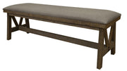 Loft Brown Bench - pine frame, padded seat