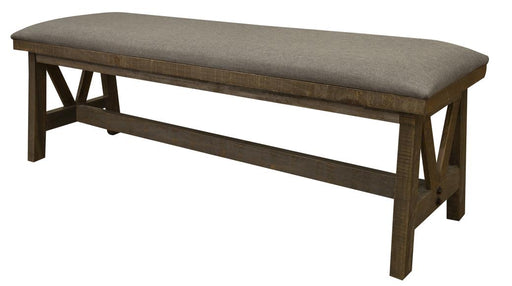 Loft Brown Bench - pine frame, padded seat