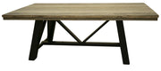 Loft Brown Dining Table - reclaimed-look pine top, iron base