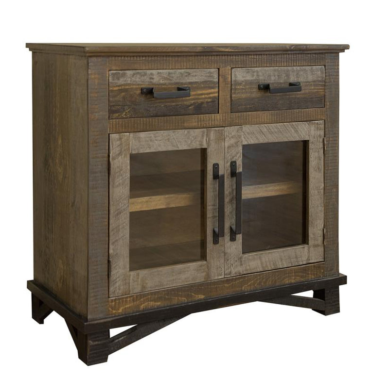 Loft Brown Server - reclaimed-look pine