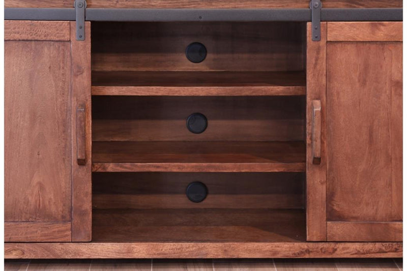 Parota Doored TV Stand mesh door detail