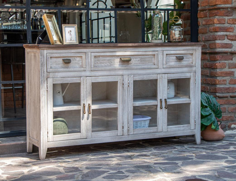 Sahara White Console styled angled