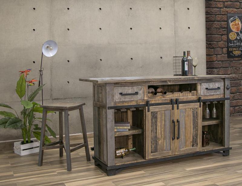 Loft Brown Stool styled