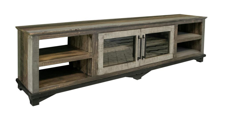 Loft Brown 93" TV Stand - shelf detail