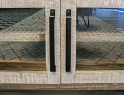 Loft Brown 93" TV Stand - corner detail
