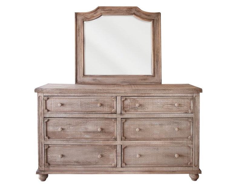 Aruba Dresser with mirror in bedroom setting