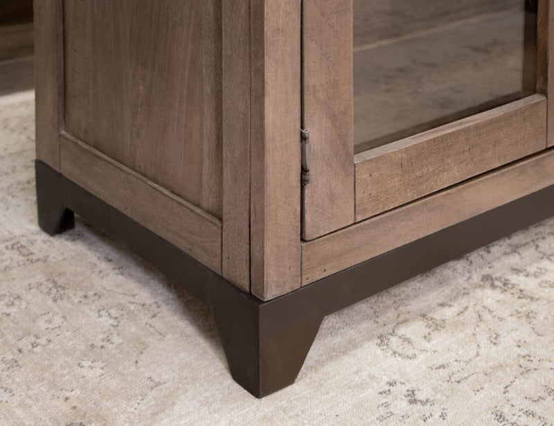 Natural Parota Console - iron base detail
