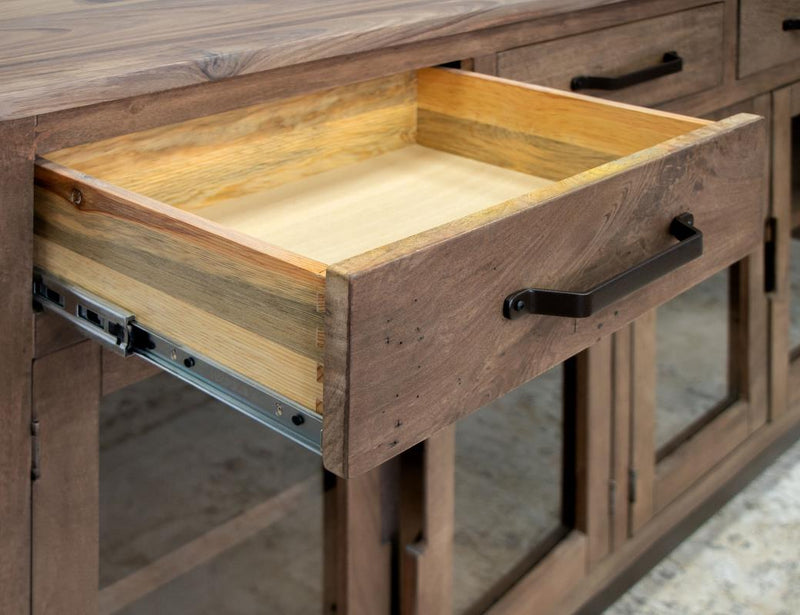 Natural Parota Console - hardware detail