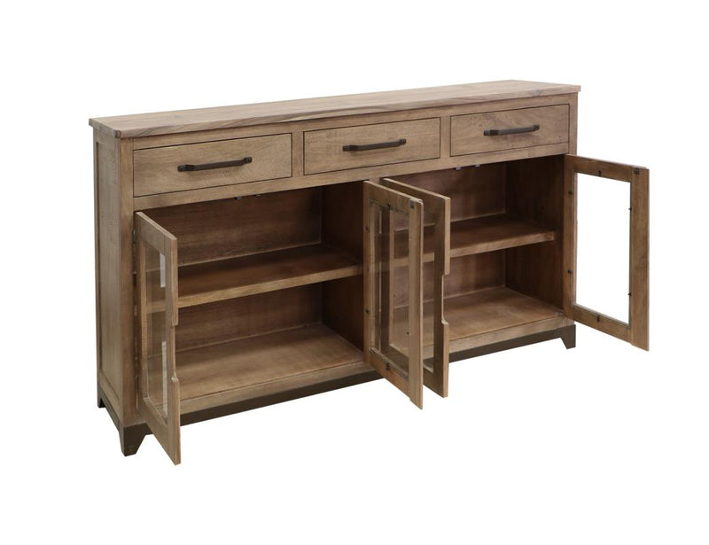 Natural Parota Console - angled view
