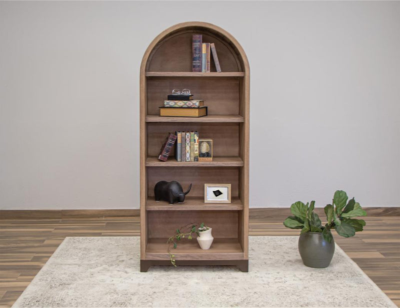 Natural Parota 5-Shelf Bookcase - detail
