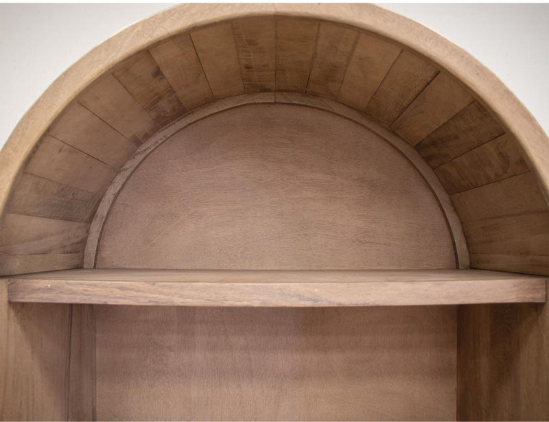 Natural Parota 5-Shelf Bookcase - shelf detail