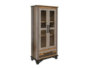 Loft Brown Display Cabinet - glass door cabinet