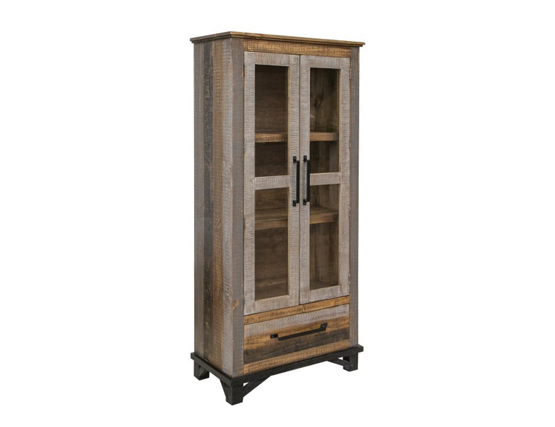 Loft Brown Display Cabinet - glass door cabinet