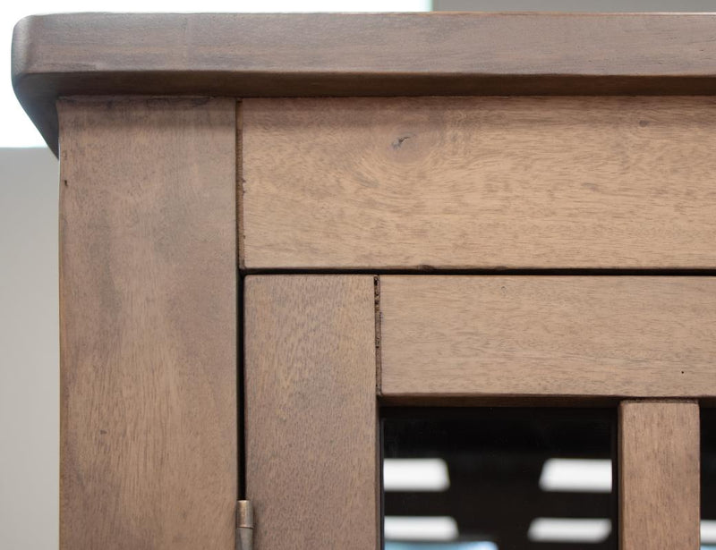 Natural Parota Display Cabinet - grain detail