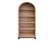 Natural Parota Bookcase - 5 Shelf arched style in light natural finish