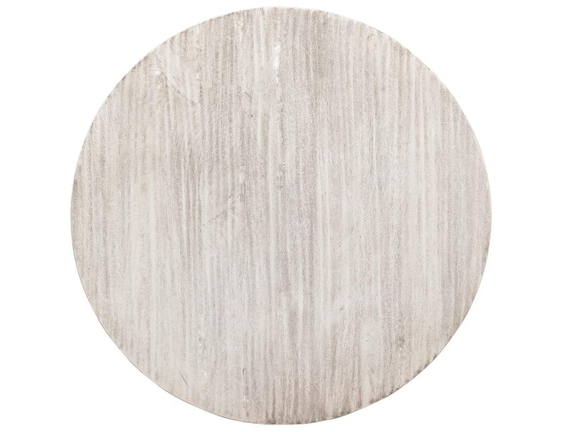 Whitewashed round top view
