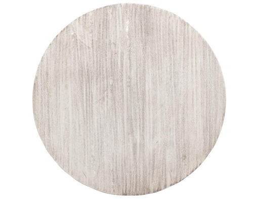 Whitewashed round top view