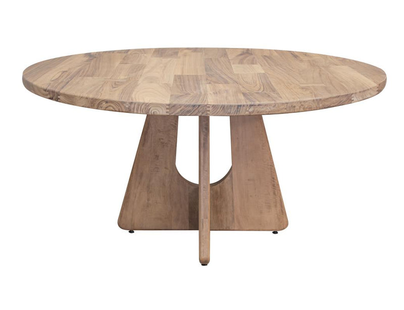 Natural Parota Round Dining Table - complete table