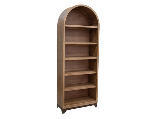 Natural Parota Bookcase - arched iron base