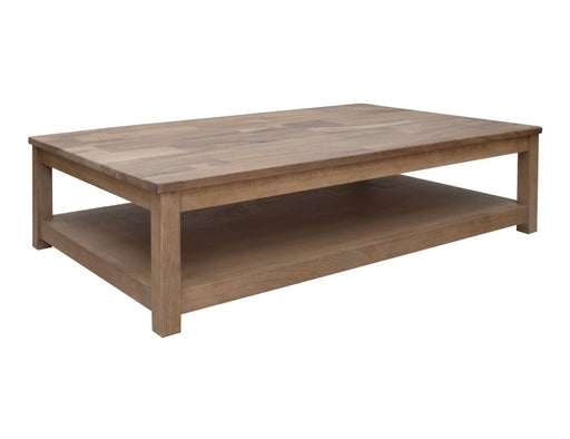 Natural Parota Deluxe Coffee Table - parota top, iron base, casters