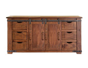 Parota TV Stand - parota top, mango case, sliding barn doors