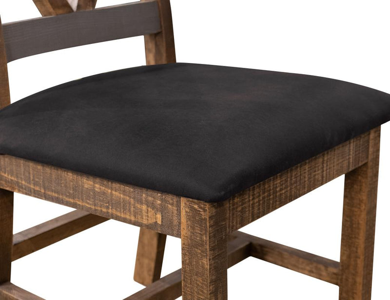 Loft Brown V-Back Dining Chair - seat detail