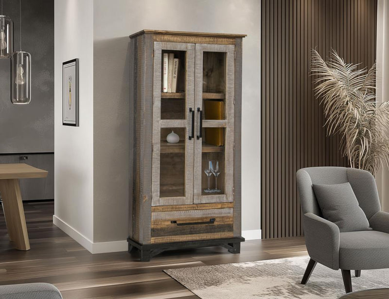 Loft Brown Display Cabinet - room scene