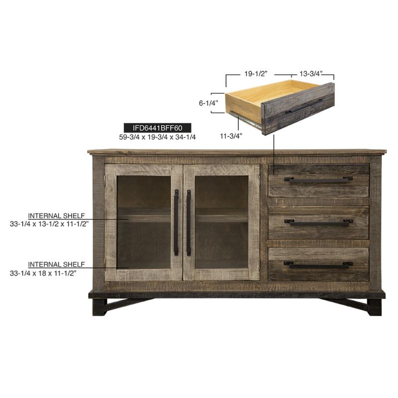 Loft Brown 60 Buffet room scene