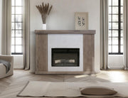 Natural Parota Fireplace Console - front view