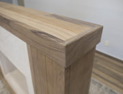 Natural Parota Fireplace Console - mantel detail